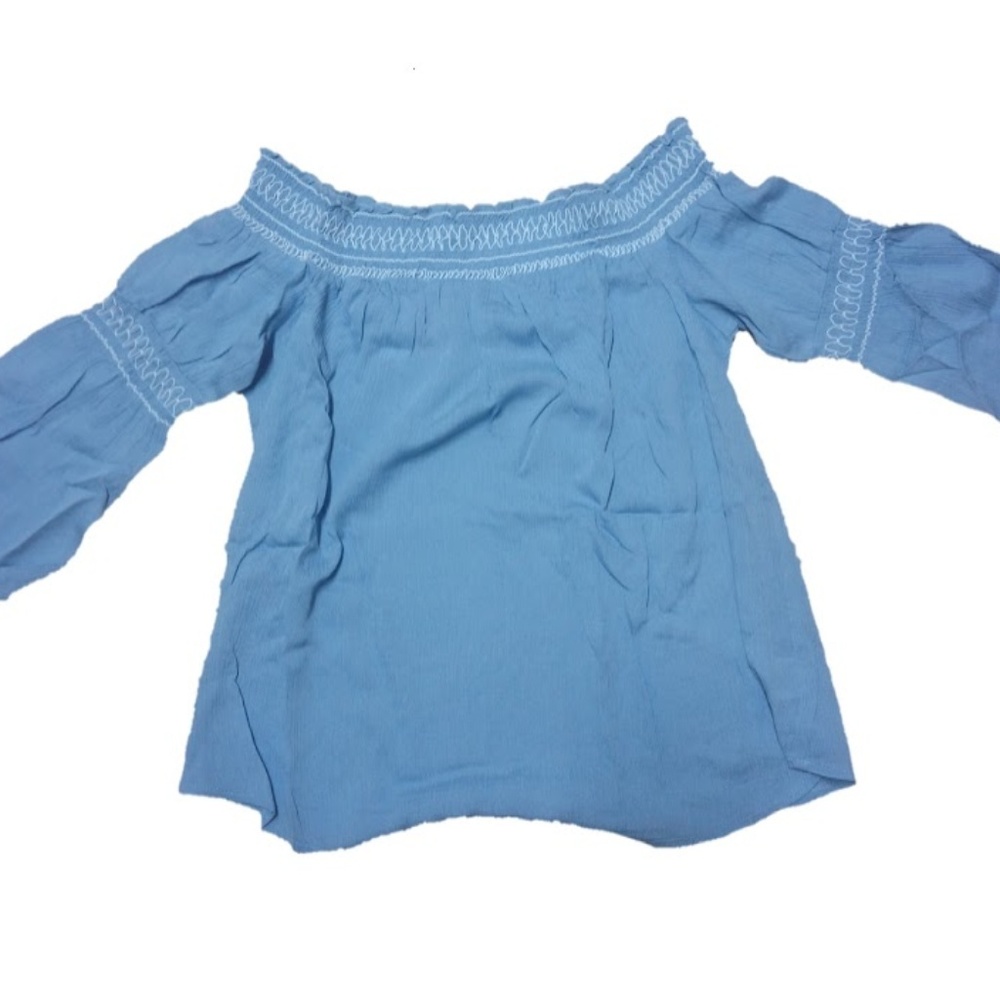 Roly Poly Off Shoulder Embroidered Smock Top NWT - Picture 3 of 3